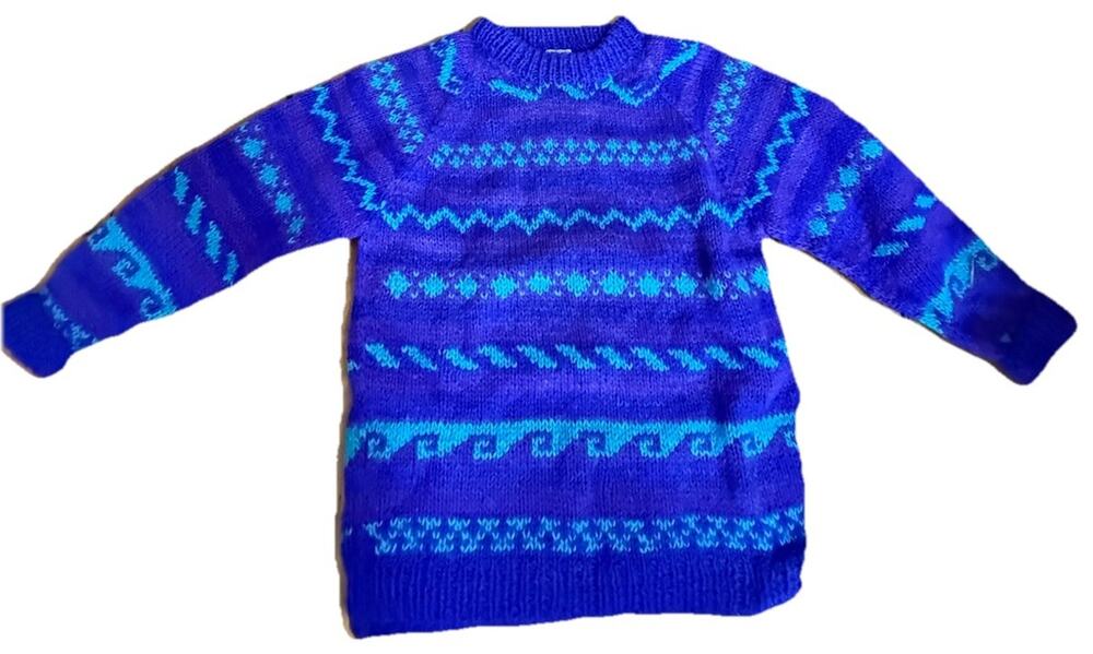 VINTAGE Women’s Purple 100% Wool Oversized Sweater Made in Nepal Size Medium